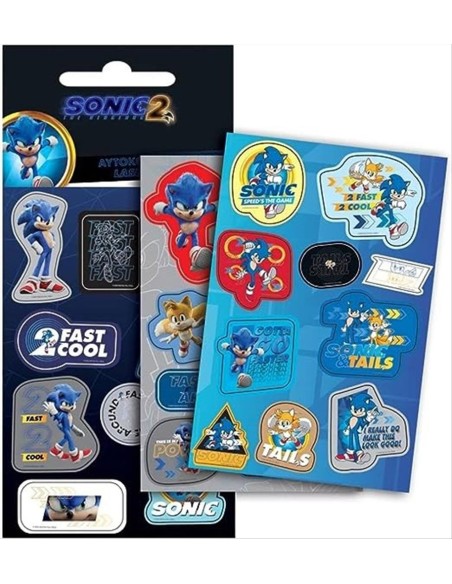Set stickers olografici 10pz Sonic 2 | Diamante Rosa