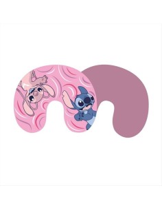 Cuscino da viaggio Stitch e Angel 35x30cm – Comfort spaziale in movime