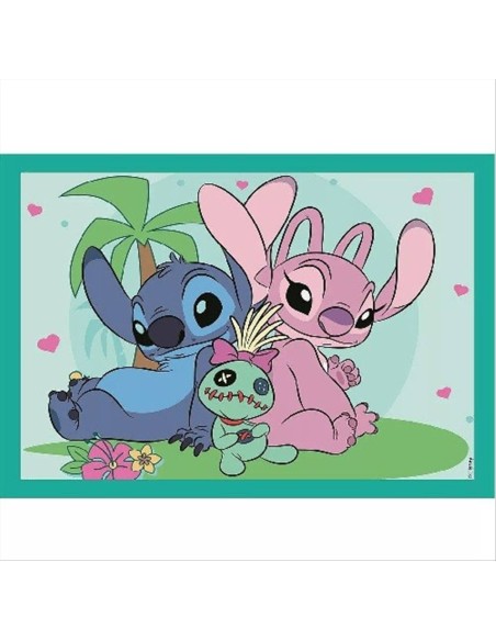 Puzzle 4 in 1 Stitch E Angel Clementoni – SuperColor, dai 3 anni in su