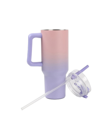 Travel Mug Termica 1,2L Rosa e Lilla 💖 Caldo 10h   Freddo 24h – iDrin