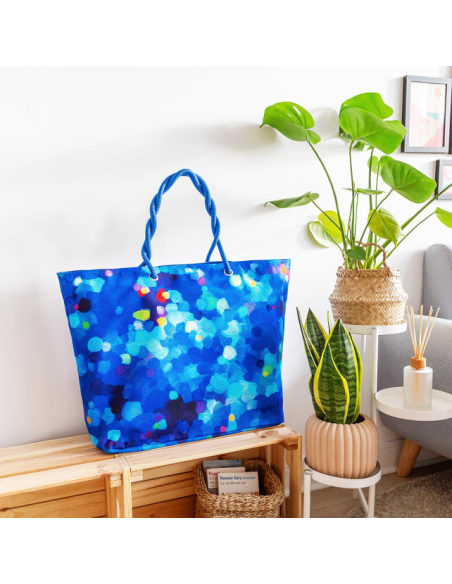 Borsa da Mare BLU PALETTE 💙 2 Misure – Stile Artistico E Spazio Extra