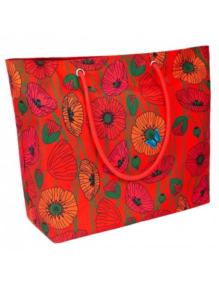 Borsa da Mare COQUELICOTS 🌺 2 Misure – Stile Floreale e Praticità | P