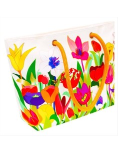 Borsa da Mare TULIPES 🌷 2 Misure – Stile Floreale e Spazio Extra | Py