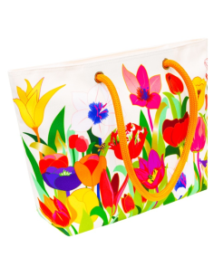 Borsa da Mare TULIPES 🌷 2 Misure – Stile Floreale e Spazio Extra | Py 2