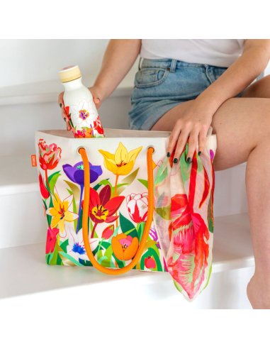 Borsa da Mare TULIPES 🌷 2 Misure – Stile Floreale e Spazio Extra | Py