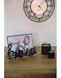 Portafoto MUSICA 17x25 cm Nero – Design Musicale in Ferro Made in Ital 2