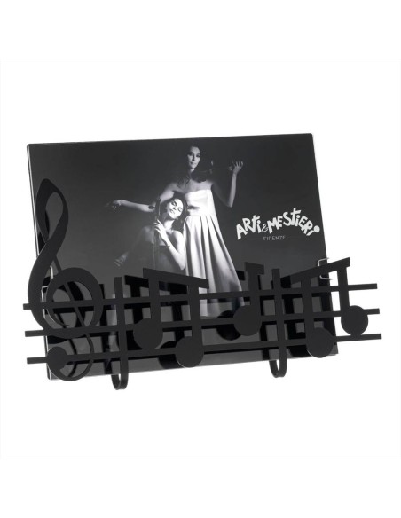 Portafoto MUSICA 17x25 cm Nero – Design Musicale in Ferro Made in Ital