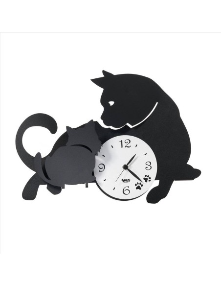 ARTI E MESTIERI Orologio Mamma Gatta 38X27cm nero bianco marmo ARTI E MESTIERI Orologio Mamma Gatta 38X27cm nero bianco marmo