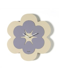 Orologio da Parete FLORINDO Crema Glicine – Ø35 cm, Design a Fiore Mad