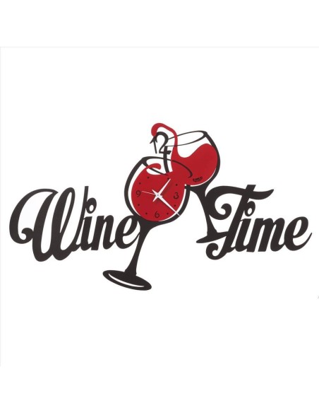 Orologio da Parete WINE TIME Nero Rosso – Design ArtiEMestieri 67x35 c