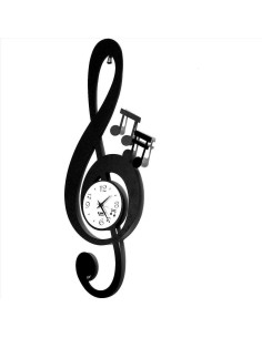 ARTI E MESTIERI Orologio da muro Chiave Musicale 30X80cm Nero