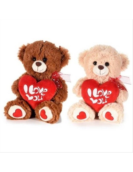 Orsetto con cuore I love you h23cm 2 varianti (1pz) San Valentino | Di