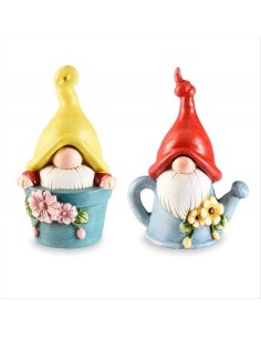 Annaffiatoio con Gnomo Primaverile 🌿 2 Colori - H24cm