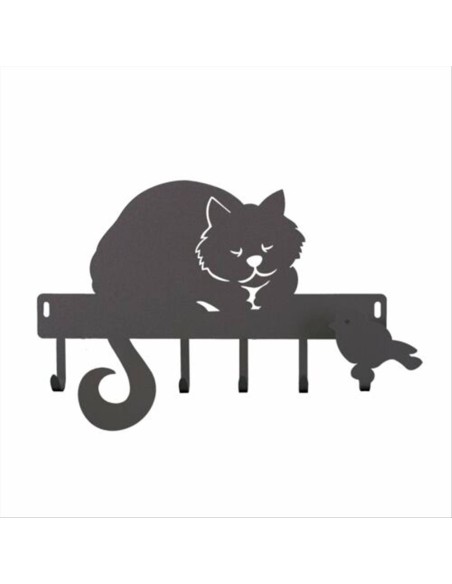 Portachiavi da Muro GATTO ROMEO 31x21 cm Nero – Elegante e Funzionale
