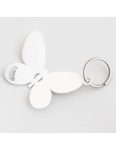 Portachiavi Farfalla Bianca in Metallo 🦋✨ - Arti e Mestieri