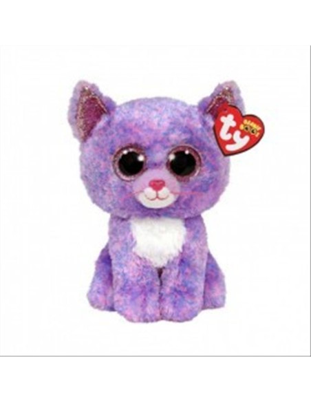 Peluche Ty Beanie Boo’s Cassidy 28cm – Gattina viola con occhi rosa sc