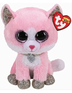 Peluche Ty Beanie Boo’s Fiona 28cm – Gattina rosa con occhi scintillan