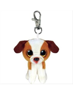 Peluche Ty Beanie Boo's Clips - Hugo cane bianco e marrone 8,5cm