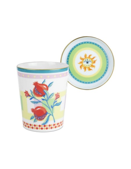 Tazza con piattino e coperchio MELOGRANO Mamma mia 