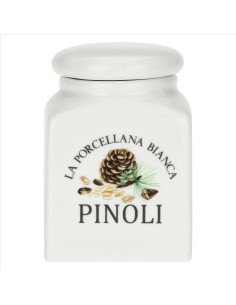 Barattolo decorato Pinoli Conserva 0,175 L - La Porcellana Bianca