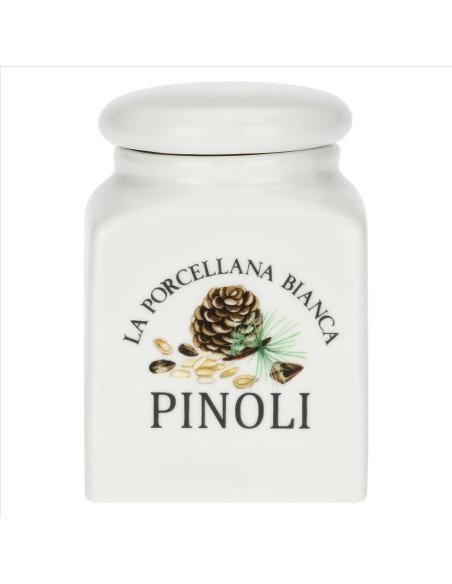 Barattolo decorato Pinoli Conserva 0,175 L - La Porcellana Bianca