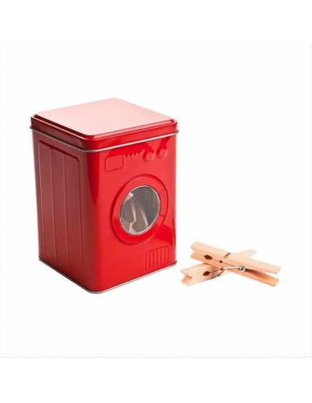 Scatola a forma di Lavatrice con mollette Bucato Diamante Rosa