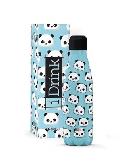 Bottiglia Termica 500ml PANDA 🐼 in Acciaio Inox – Mantiene Caldo e Fr