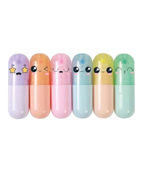 iTOTAL Mini evidenziatori 6pz MACARON Faccine