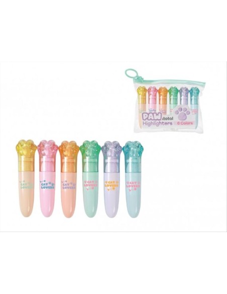 Mini Evidenziatori Macaron Zampetta iTOTAL – Set 6 Pezzi Kawaii