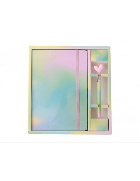 Quaderno A5 + Penna RAINBOW DREAM 🌈 – Colori pastello e magia, by iTo