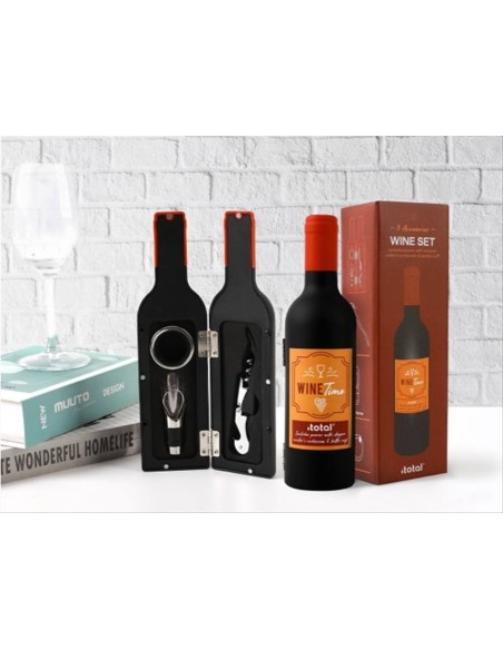 Set Accessori Vino Bottiglia iTOTAL – 3 Pezzi Cavatappi Dosatore Salva