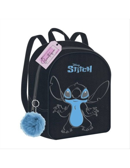 Zainetto Stitch Disney con Ponpon – Ecopelle Nera by MariCART