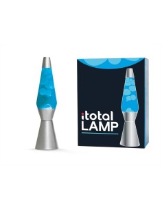 Lampada Lava LED Base Argento - Magia di Colori con Liquido Blu e Cera
