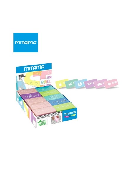 Gomma Pastello Mitama Media – 6 Colori Delicati, Senza Tracce 🧽💜