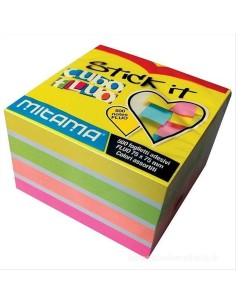 Blocchetto 500 Fogli Adesivi Fluo 7,5x7,5cm – Stick It Mitama | Colora
