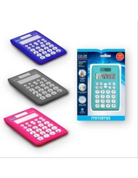 Calcolatrice Tascabile Mitama Pocket Genius 12 Cifre – Dual Power, 4 C