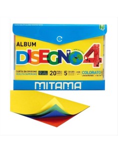 Album da Disegno F4 Fogli 20pz colorati Ruvido 220g con Ecobusta Mitam