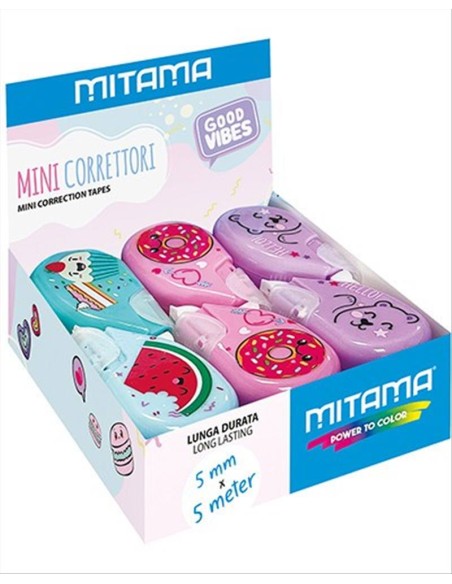 Correttore a Nastro Mini Good Vibes Mitama – 4 Colori, 5mmx5m ✏️💫