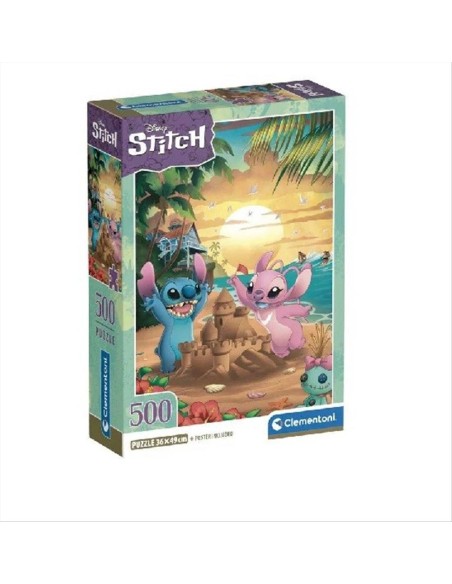 Puzzle 500 pezzi Stitch e Angel – Clementoni con Poster, 10+