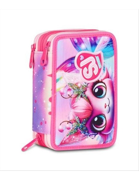 Astuccio SJ Gang 3 Zip 🐾 Cat LED – 45 Pezzi per Scuola Elementare | D