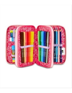 Astuccio SJ Gang 3 Zip 🐾 Cat LED – 45 Pezzi per Scuola Elementare | D 2