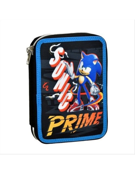 Astuccio 2 Scomparti SONIC THE HEDGEHOG PRIME con cancelleria incusa