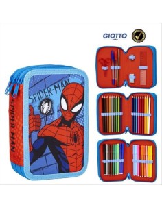 Astuccio 3 Scomparti SPIDERMAN con colori GIOTTO