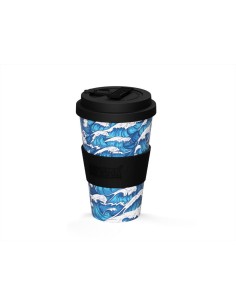 iDRINK Tazza con tappo silicone 435 ml WAVE Onde