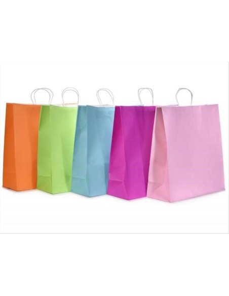 Busta Grande Tinta Unita 🛍️ 44x17x47 cm | 5 Colori con Manici – 1 pz