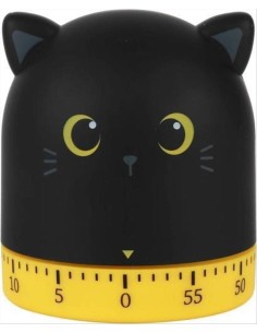 iTOTAL Timer da cucina GATTO NERO 🐈‍⬛ | Diamante Rosa
