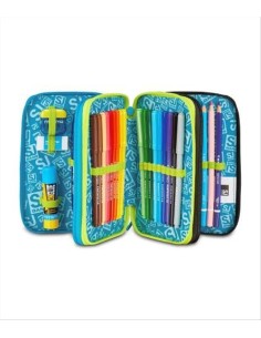 Astuccio SJ Gang 3 Zip ✨ Led Look – 45 Pezzi per Scuola Elementare | D 2