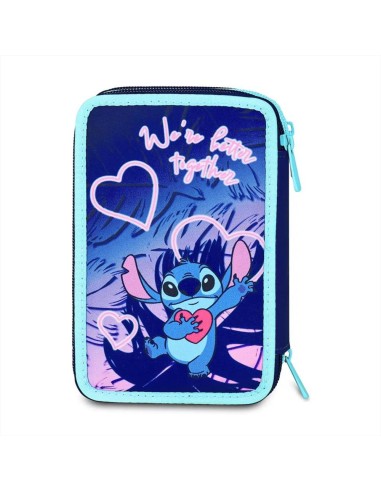 Astuccio SJ Gang 3 Zip Lilo E Stitch 🌺 Cute and Fluffy – 45 Pezzi | D