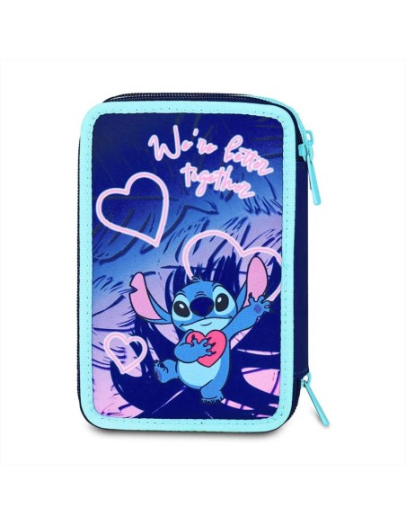 Astuccio SJ Gang 3 Zip Lilo E Stitch 🌺 Cute and Fluffy – 45 Pezzi | D