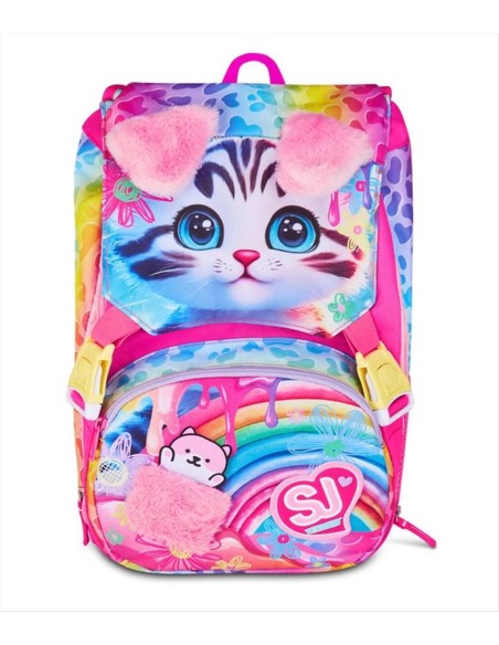 Zaino SJ Gang Cat LED 🐱✨ Occhi Luminosi E Estensibile | Diamante Rosa